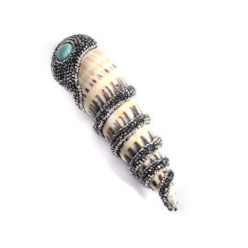 Fashion Sea Snail Shell Gemstone Pendentif Bijouterie Pavé avec Rinestone
